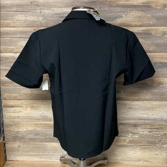 Vintage Pop Icon Metallic Button Down Bowling Shirt NWT G2 - Picture 3 of 3